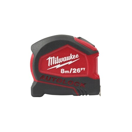 Milwaukee Tool 8M/26' COMPACT AUTO LOCK TAPE, MEASURE,  48-22-6826